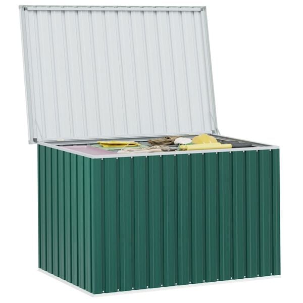 vidaXL Storage Box Green Galvanized steel 58.7 x 39.0 x 36.6 in