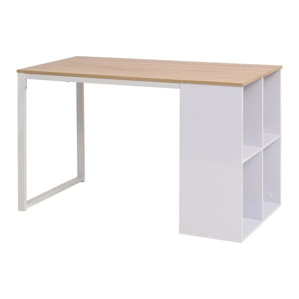 vidaXL Writing Desk 47.2x23.6x29.5" Oak and White
