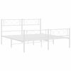 vidaXL Metal Bed Frame White Powder-Coated Steel 55.1 x 78.7 in