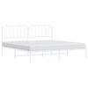 vidaXL Bed Frame White Steel Full Bed Frame Rectangular Traditional