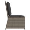 vidaXL Garden Bench with Cushion Gray Poly rattan