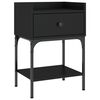vidaXL Bedside Table Set of 2 Black Engineered wood, Iron Bedside Table