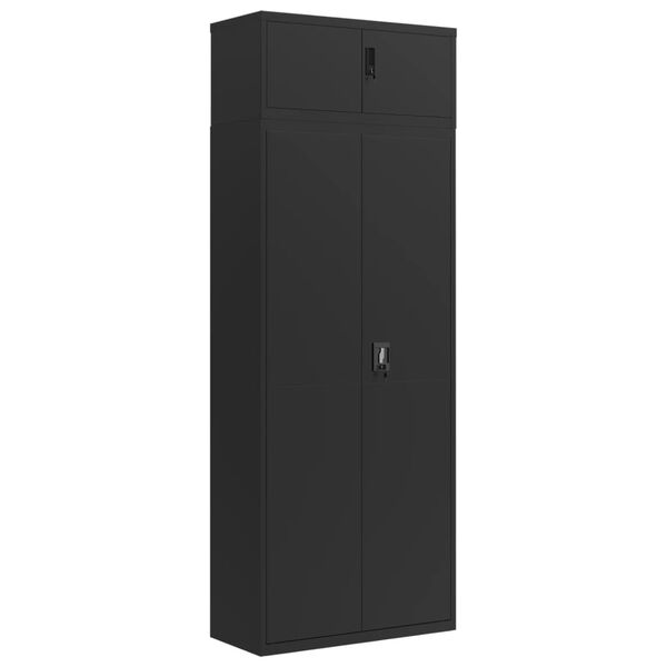 vidaXL File Cabinet Black 35.4x15.7x94.5" Steel