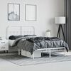 vidaXL Bed Frame White Powder-Coated Steel Small Double Bed Frame