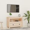 vidaXL TV Cabinet Natural wood Solid Pine Wood, Metal Medium TV Cabinet