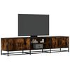 vidaXL TV Cabinet Smoked Oak Engineered Wood, Metal Large TV Cabinet