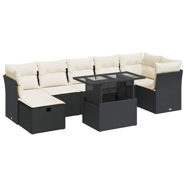 vidaXL Garden Sofa Set Black
