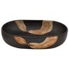 vidaXL Countertop Basin Black Oval 23.2x15.7x5.5" Ceramic