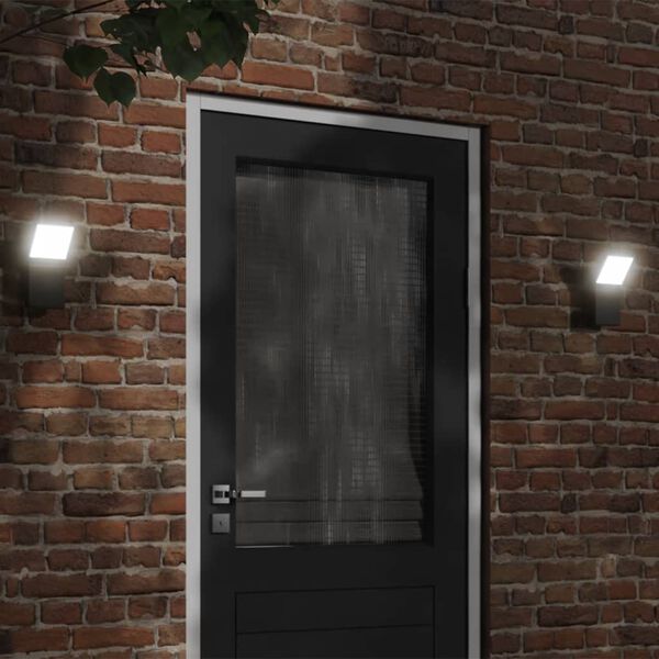vidaXL Outdoor Led Wall Light Black Die-cast aluminum Medium