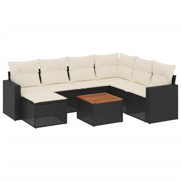 vidaXL Garden Sofa Set Black PE rattan Large Modular Garden Sofa Set