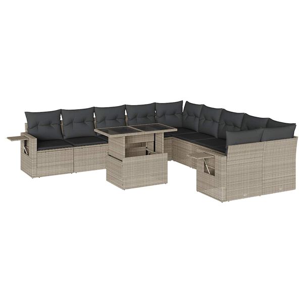 vidaXL Garden Sofa Set Light Grey, Anthracite