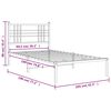 vidaXL Bed Frame Black Powder-Coated Steel Twin Bed Frame Rectangular
