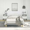 vidaXL Bed Frame Light Gray Polyester, Plywood, Engineered Wood Twin