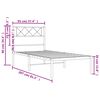 vidaXL Metal Bed Frame Black Powder-Coated Steel Twin Metal Bed Frame