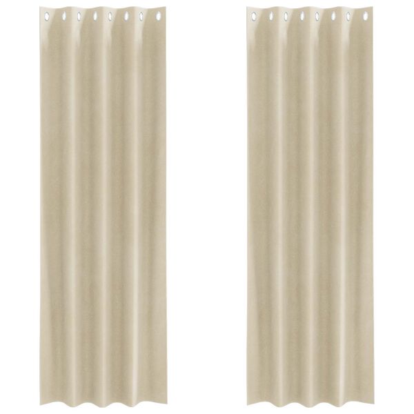 vidaXL Blackout Curtains 2 pcs Cream 55.12 x 96.46 in Velvet