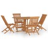 vidaXL Outdoor Dining Set Natural Teak Solid Teak Wood Medium Foldable