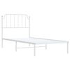 vidaXL Bed Frame White Powder-Coated Steel Single Bed Frame