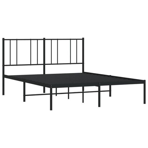 vidaXL Bed Frame Black Steel Small Double Rectangular Durable