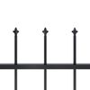 vidaXL Garden Fence with Spear Top Steel 421.3"x59.1" Black