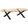 vidaXL Coffee Table Leg Set of 2 Black Powder-coated steel Medium