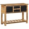 vidaXL Console Table Natural Mango Wood Solid Mango Wood 39.4x13.8x29.5 in