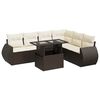 vidaXL Garden Sofa Set Brown PE rattan Large Adjustable Armrests