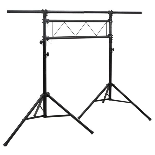 vidaXL Light Stand Black Steel Adjustable Height Height-Adjustable