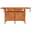 vidaXL Workbench with Drawers and Vices 63.8"x24.4"x32.7" Solid Wood Acacia