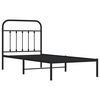 vidaXL Bed Frame Black Steel Twin Bed Frame Rectangular Industrial