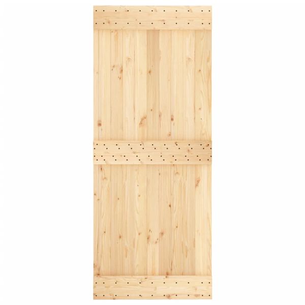 vidaXL Sliding Door with Hardware Set 33.5x82.7" Solid Wood Pine