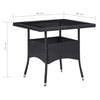 vidaXL Garden Dining Set Black Poly rattan, steel, glass, fabric