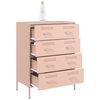 vidaXL Sideboard Pink Steel 26.8x15.4x35.0 in Sideboard Rectangular