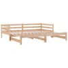 vidaXL Day Bed Natural Pine Solid Wood Double Convertible Day Bed