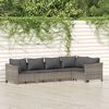 vidaXL Garden Lounge Set Gray PE rattan 5 Piece Set Modular