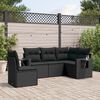 vidaXL Garden Sofa Set Black PE rattan, powder-coated steel, polyester