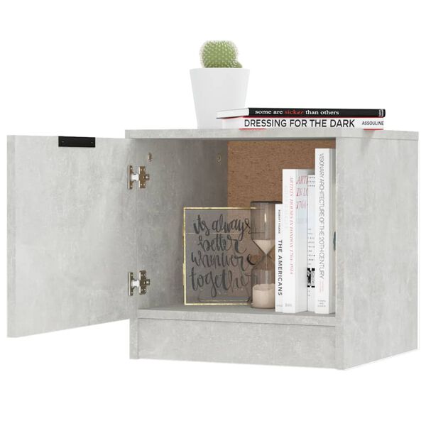 vidaXL Bedside Cabinet Concrete grey Engineered wood Small