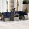 vidaXL 9 Piece Patio Sofa Set with Cushions Gray Poly Rattan Acacia