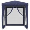 vidaXL Party Tent with 4 Mesh Sidewalls Blue 6.6'x6.6' HDPE