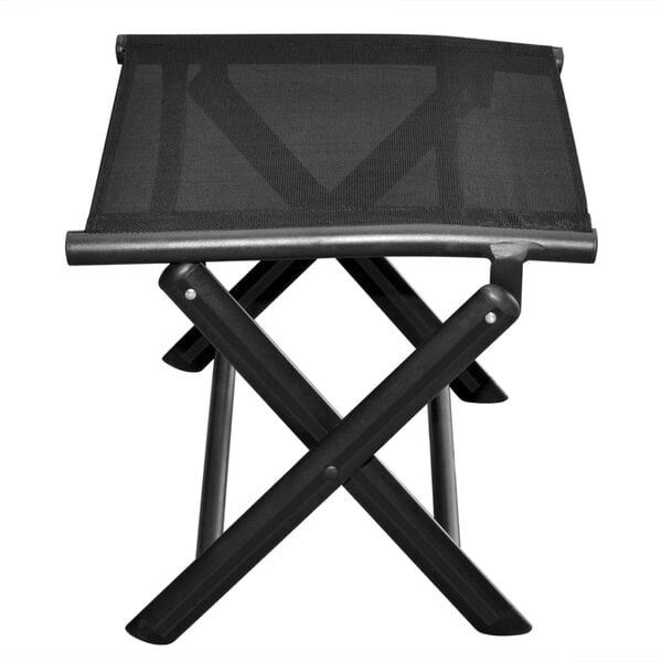 vidaXL Footrest Black Aluminum, Textilene 16.1x19.5x15.0 in Foldable