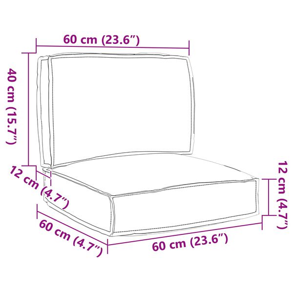 vidaXL Pallet Cushion Set 2 pcs Gray Oxford Fabric