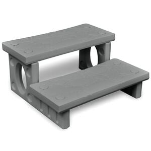 vidaXL Spa Step Grey Plastic Medium Reversible Spa Step Rectangular