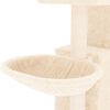 vidaXL Cat Tree Cream Engineered wood, Plush, Sisal Medium Modern