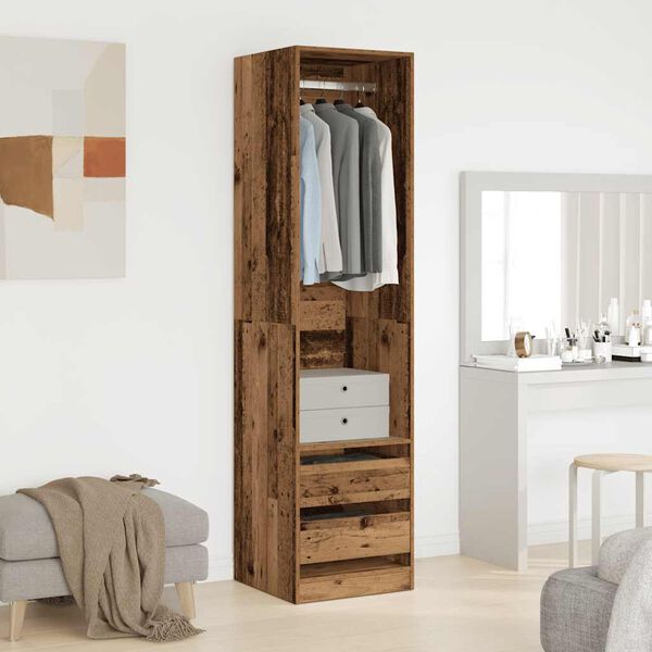 vidaXL Wardrobe Old Wood Engineered Wood Compact Wardrobe Rectangular
