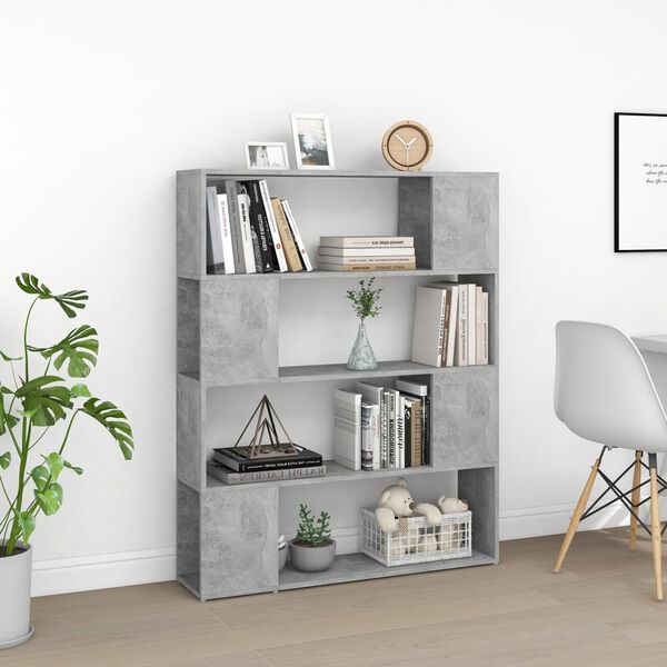 vidaXL Book Cabinet Room Divider Concrete grey Engineered wood