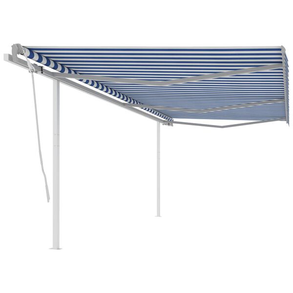 vidaXL Retractable Awning Blue and White