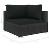 vidaXL Garden Lounge Set Black PE Rattan 6 Piece Modular