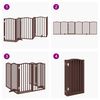 vidaXL Dog Gate Set of 6 Brown Oak Poplar Wood