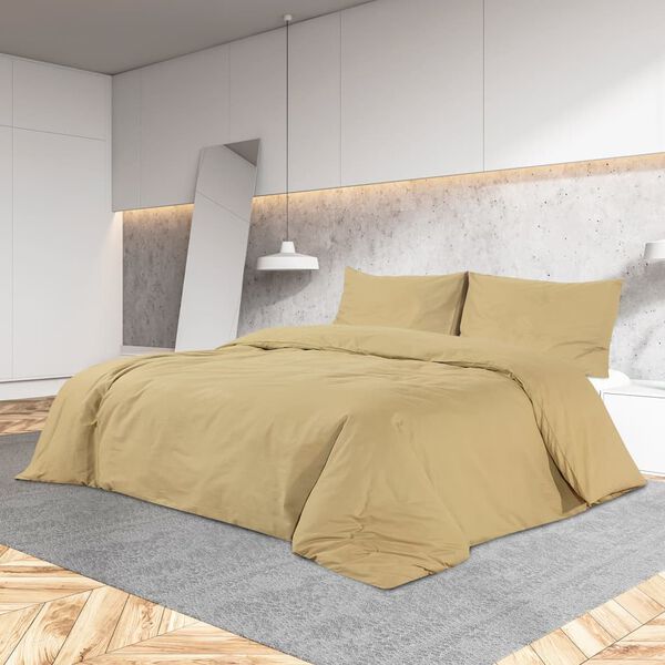 vidaXL Duvet Cover Set Taupe Microfiber 53.1 x 78.7 in Lightweight