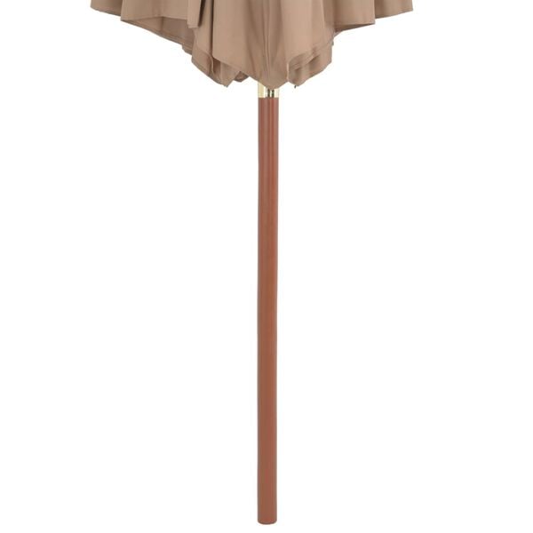 vidaXL Garden Parasol Taupe Laminated bamboo and hardwood, polyester fabric