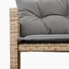 vidaXL Garden Sofa Mix beige PE Rattan, Powder-Coated Steel, Tempered Glass